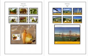 COLOR PRINTED PORTUGAL 2000-2010 STAMP ALBUM PAGES (214 illustrated pages)