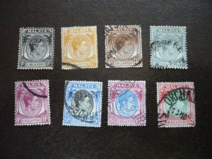 Stamps - Singapore - Scott#1,2,4,6,9,17-19 - Used Partial Set of 8 Stamps