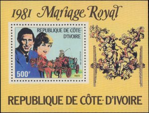 Ivory Coast #593-596, Complete Set(4), 1981, Royalty, Never Hinged