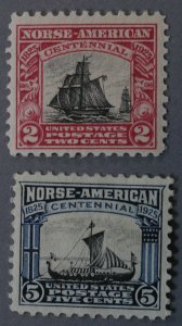 United States #620 #621 2 & 5 Cent Norse American OG