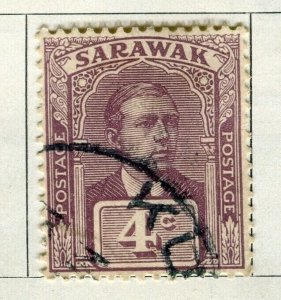 SARAWAK; 1921-23 early Brooke issue fine used 4c. value