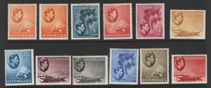 Seychelles 1938 Ordinary paper range fresh m/mint incl 2r25, 5r sg136ab-149a i