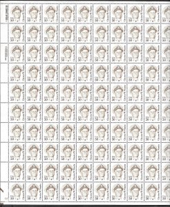 #1869c CHESTER W. NIMITZ Untagged Dull Gum Sheet of 100  (my189)