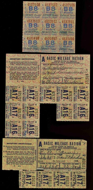 1940s COLLECTION  WW2 Ration Stamps