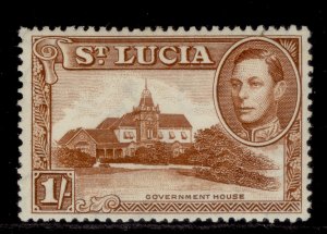 ST. LUCIA GVI SG135, 1s brown, M MINT.