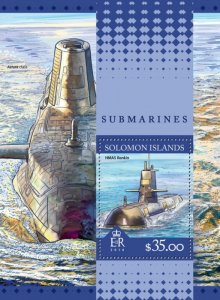 SOLOMON IS. - 2016 - Submarines - Perf Souv Sheet - Mint Never Hinged