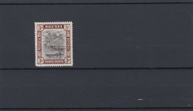 BRUNEI  1907  SG 25  3C  GREY BLACK & CHOCOLATE     MH  LIGHT TONING