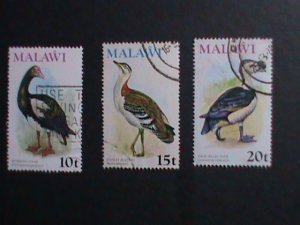 MALAWI-1975 SC# 238-240  COLORFUL LOVELY BEAUTIFUL BIRDS USED VERY FINE