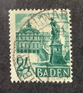 Germany, Baden, 1948 Scott 5N22 used - 24 pf, Rastatt palace