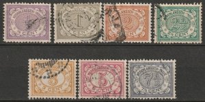Netherlands Indies 1902 Sc 38-42,44-5 partial set used
