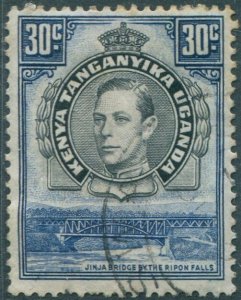 Kenya Uganda and Tanganyika 1938 SG141 30c black and blue KGVI bridge #1 FU (amd