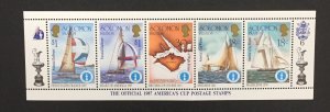 Solomon Islands 1986 #570 c//j Strip of 5, America's Cup, MNH(see note).