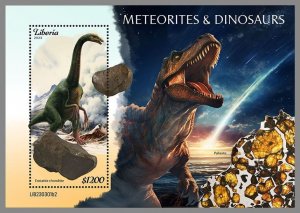 LIBERIA 2023 MNH Meteorites & Dinosaurs S/S #301b2