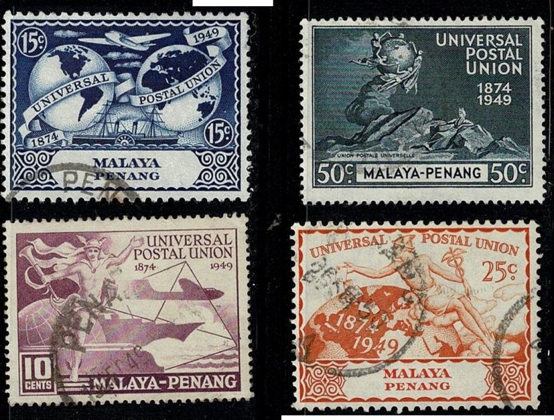 Malaya Penang #23-26 used cpl UPU | Asia - Malaysia, General Issue