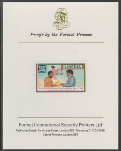 LIBERIA 1984 PRESENTATION OF CONSTITUTION  on FORMAT INTERNATIONAL PROOF CARD