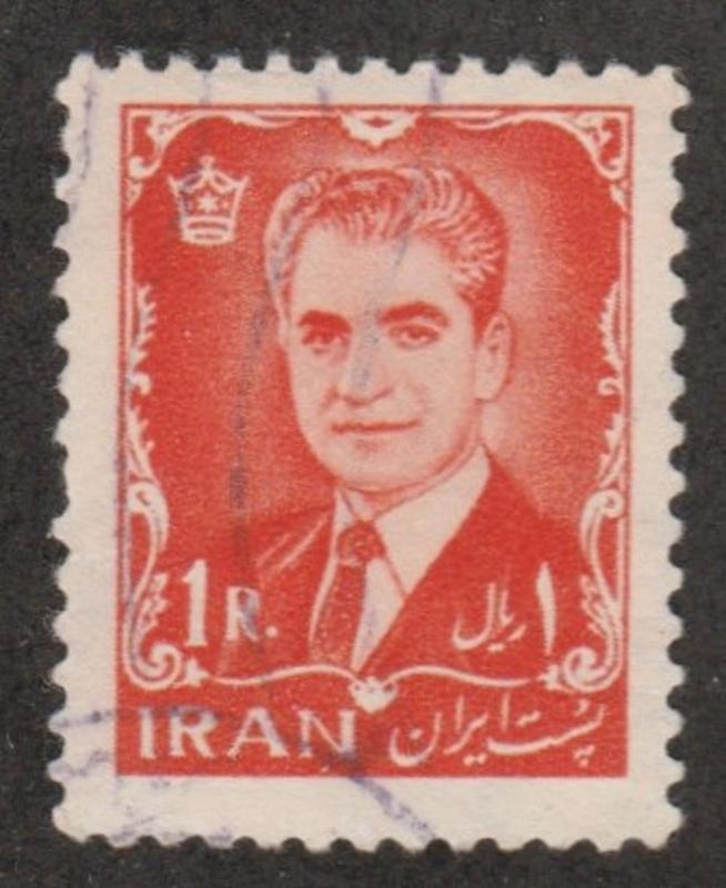Persian stamp, scott# 1213, used, 1r orange, Mohammad Reza Shah, # Aoo83