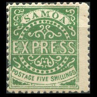 SAMOA 1879 - Scott# 8a Express 5s LH back thin torn