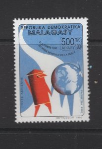 Madagascar #C195  (1992 World Post Day issue) VFMNH CV $0.80