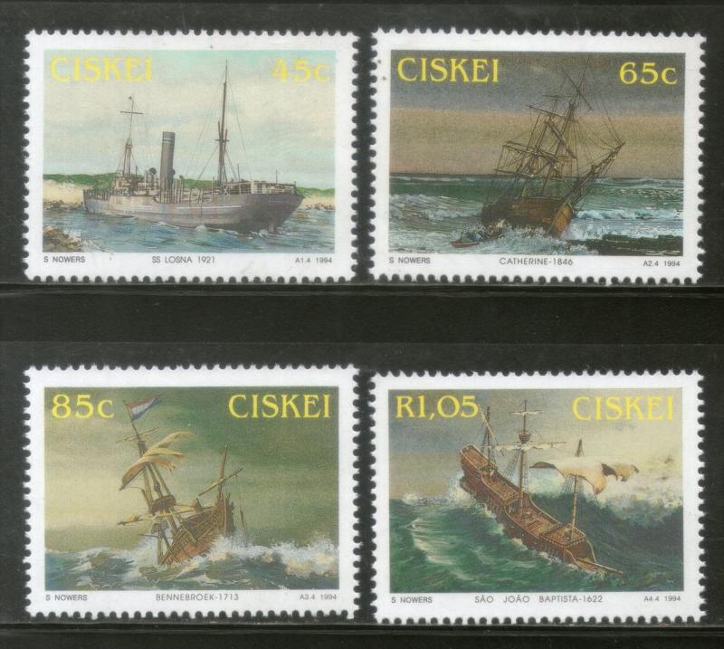 Ciskei 1994 Shipwrecks Ship Transport Flag Sc 221-24 MNH # 2786