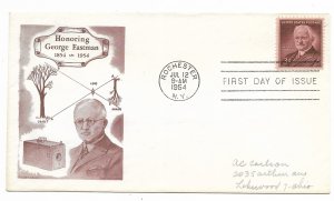 US 1062 (Me-7) 3c George Eastman on FDC Cachet Craft Willever Cachet ECV $10.00