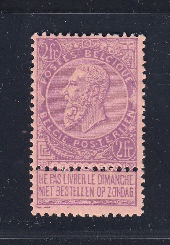 BELGIUM: Scott #74 2fr King Leopold II Mint LH 