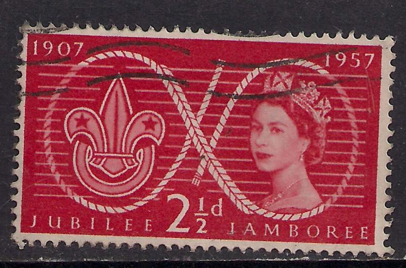 GB 1957 QE2 2 1/2d Red Scout Jubilee Comms SG 557 ( G39 )