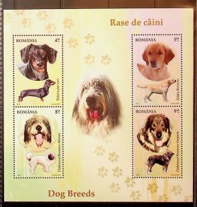 ROMANIA Sc 5382b NH SOUVENIR SHEET OF 2012 - DOGS