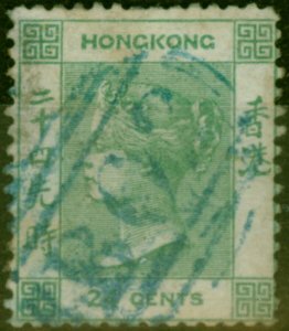 Hong Kong 1862 24c Green SG5 Good Used (2)