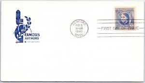 US FIRST DAY COVER LOUISA M. ALCOTT FAMOUS AMERICAN AUTHOR CACHET B13 1940