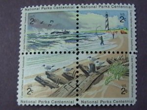 U.S.# 1448-1451(1451a)-MINT/NH--BLOCK OF 4---NATIONAL PARKS CENTENNIAL----1972