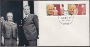 GUYANA Sc# 2698-9.1 FDC ISRAELI PM GOLDA MEIR, with CHANCELLOR WILLY BRANDT