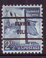 Denver CO, 1034-71 Bureau Precancel, 2½¢ Bunker Hill