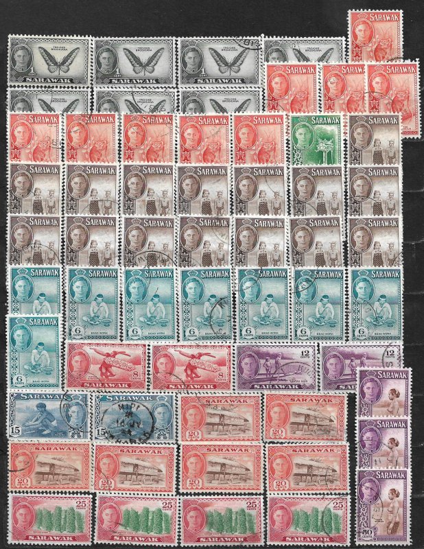 COLLECTION LOT OF 90 SARAWAK 1950+ STAMPS CLEARANCE CV + $47 2 SCAN