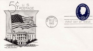 USA 1962 FDC Sc U544 Lincoln Envelope Lowry Aristocrat Cachet Springfield Cancel