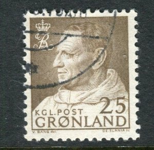 GREENLAND; 1963 early Christian X issue fine used 25ore. value