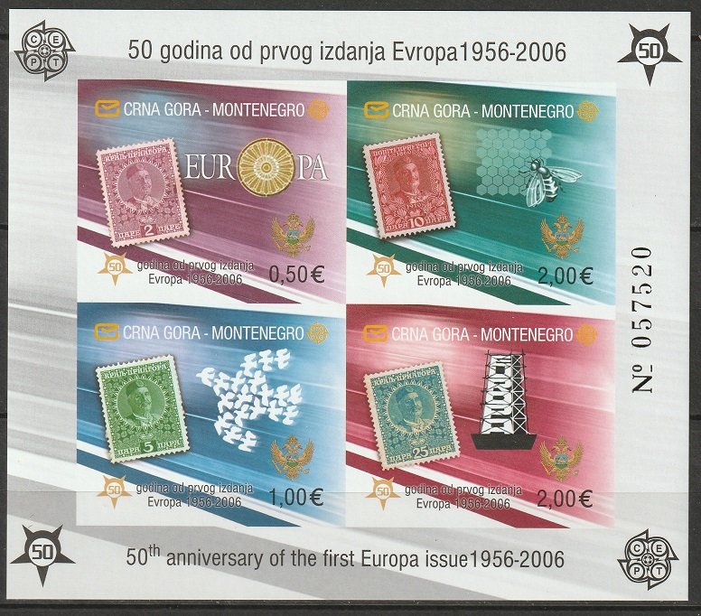 Montenegro 2006 Sc 129E Europa S/S MNH imperf