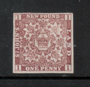 Newfoundland #1 Extra Fine Mint No Gum