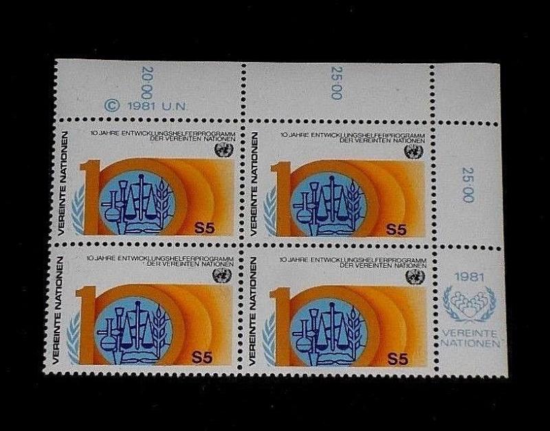 U.N. 1981 VIENNA #22, VOLUNTEERS PROGRAM. INSC. BLK/4, NICE!! LQQK!!