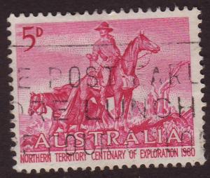 Australia 1960 Sc#336, SG#335, 5d Mauve Overlanders USED.