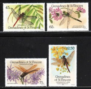 St. Vincent Grenadines #546-49 ~ Cplt Set of 4 ~Dragonflies, Insects ~ MNH, 1986