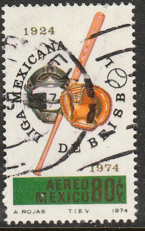 MEXICO C436, 50th Anniv of the Mexican Baseball League USED. F-VF. (1306)