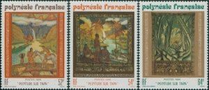 French Polynesia 1988 Sc#482-484,SG532-534 Tapa Paintings set MNH