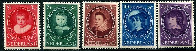 HERRICKSTAMP NETHERLANDS Sc.# B286-90 Portraits