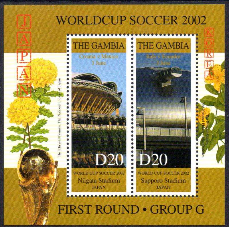 GAMBIA 2620-2643 MNH S/S SCV $110.00 BIN $66.00 WORLDCUP SOCCER