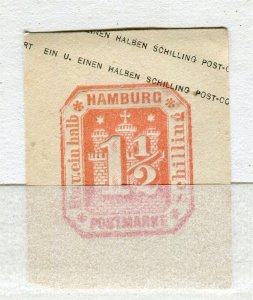 GERMANY; HAMBURG 1860s classic Imperf Postal Stationary PIECE