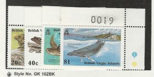 Virgin Island, Postage Stamp, #625-628 Mint NH, 1988 Whale, Turtle, JFZ 