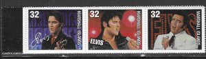 Marshall Islands #652 32c Elvis strip of 3 (MNH) CV. $1.75