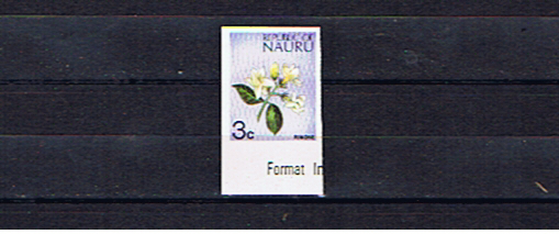 NAURU 1973 3c DEFINITIVE IMPERFORATE SINGLE