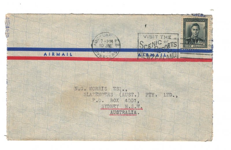 New Zealand 1949 Commercial Cover to Australia