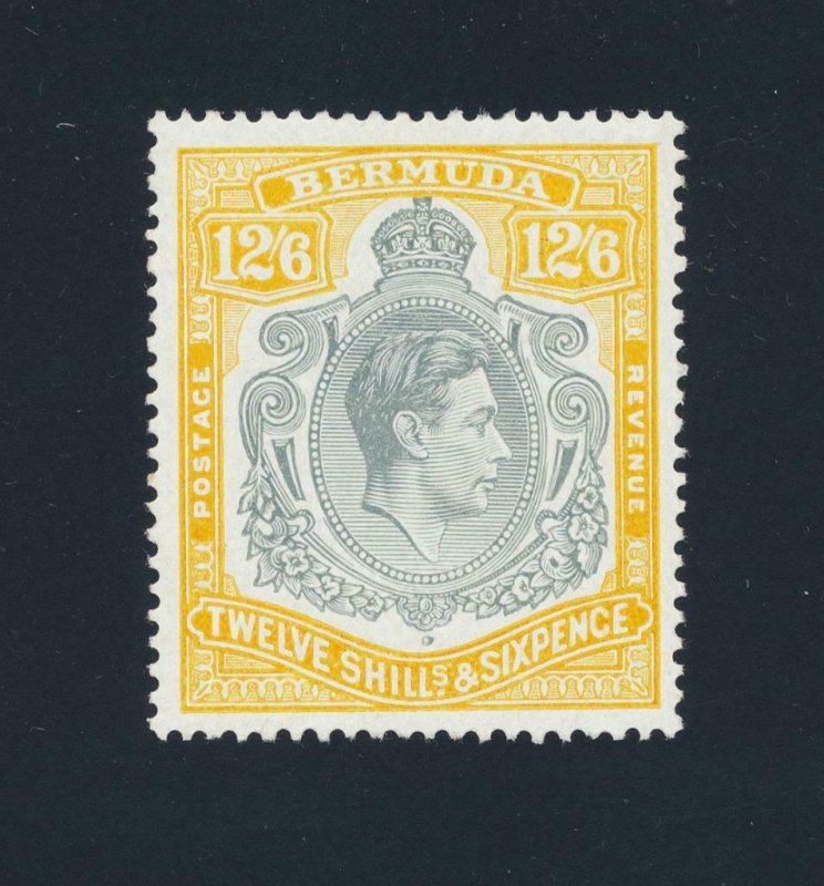 BERMUDA 1947, 12sh6d LEMON YELLOW VF MLH +CERTIFICATE SG#120d (SEE BELOW)